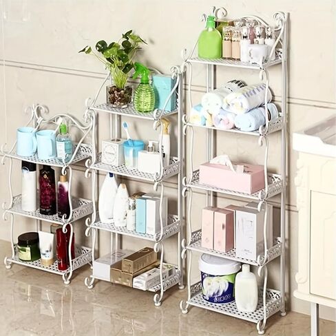 Four-Tier Bookshelf, Vintage Floor-Standing Bookcase, Tall Storage Rack for Cds, Films, and Books, Practical Book Organizer Shelves Suitable for Bedroom, Living Room, Bathroom, Kitchen in Kuwait