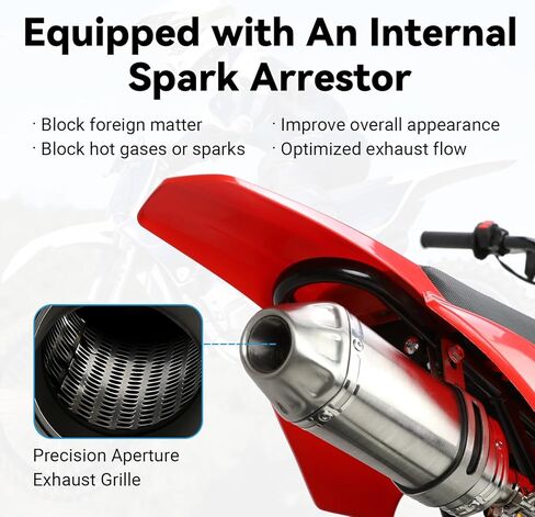 EOPOAYI Stainless Steel 1.1 Inch Motorcycle Muffler Compatible with 125cc 110cc Pit Dirt Bike SSR Taotao Coolster Apollo, Universal 28mm Exhaust Silencer for ATV 4 Wheeler Mini Bike Go Kart Parts in Kuwait