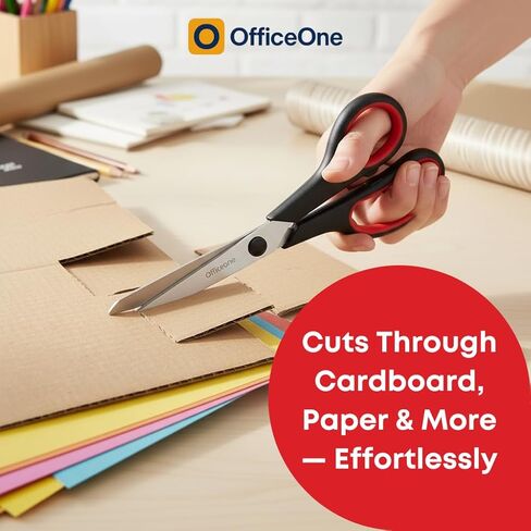 مجموعة من 3 مقصات شديدة التحمل من OfficeOne مقاس 8 بوصات - مقص متعدد الأغراض حاد للغاية مع مقابض مريحة للمكتب والمدرسة والمنزل والحرف اليدوية والخياطة (3) in Kuwait