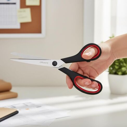 مجموعة من 3 مقصات شديدة التحمل من OfficeOne مقاس 8 بوصات - مقص متعدد الأغراض حاد للغاية مع مقابض مريحة للمكتب والمدرسة والمنزل والحرف اليدوية والخياطة (3) in Kuwait
