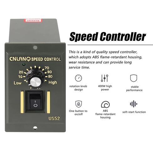 جهاز تحكم في سرعة المحرك 400 وات AC220V ABS جهاز تحكم منظم محدد مع مؤشر ضوئي وقابل للتعديل العكسي in Kuwait