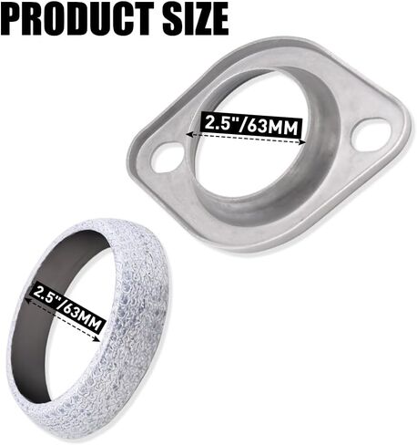 Exhaust Flange Connection Kit 2.5 inch/63mm Exhaust Manifold Gasket Exhaust Donut Gasket Exhaust Flanges Stainless Steel Automotive Replacement Exhaust Pipe in Saudi Arabia