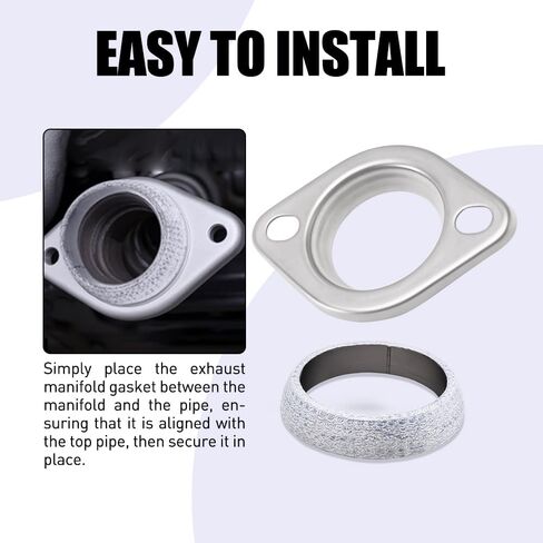 Exhaust Flange Connection Kit 2.5 inch/63mm Exhaust Manifold Gasket Exhaust Donut Gasket Exhaust Flanges Stainless Steel Automotive Replacement Exhaust Pipe in Saudi Arabia