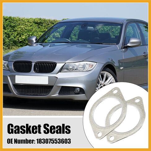 2 قطعة سيارة العادم الأنابيب طوقا الحافة ختم ل BMW E60 E71 E82 E88 E90 2010-2013 18307553603 استبدال in Kuwait