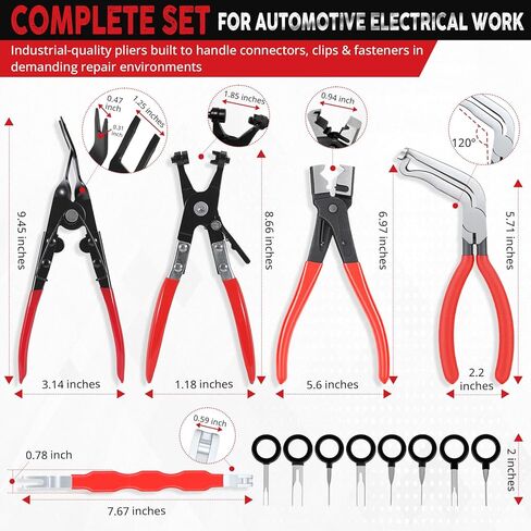 7PCS Electrical Disconnect Pliers, Automotive Electrical Disconnect Pliers, Connector Removal Tool Kit for Cars, Trucks & SUVs with Storage Bag & Gloves in Kuwait