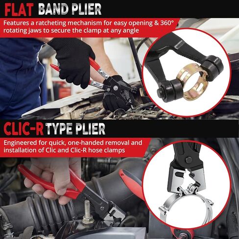7PCS Electrical Disconnect Pliers, Automotive Electrical Disconnect Pliers, Connector Removal Tool Kit for Cars, Trucks & SUVs with Storage Bag & Gloves in Kuwait