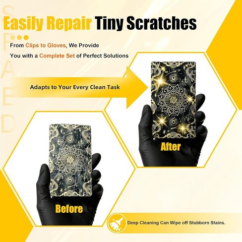 Card Care Clean Kit,17-in-1 Card Cleaning and Polishing Restoration Kit, Trading Card Cleaning Box with Cleaning Spray and Balck Nitrile Gloves, Suitable for Surface Card Care&Flatten Edges, 7.2″ in Kuwait