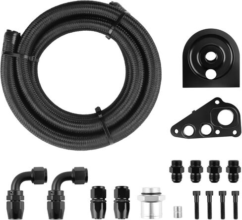 مجموعة نقل فلتر الزيت maxpeedingrods 10AN لمحركات Ford Modular 4.6L 5.4L V8، Mustang GT 1996-2010، Expedition 1997-2014، F150 F250 1995-2010، لمرشحات الزيت المكافئة HP4 HP8 in Kuwait