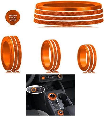 for Ford Bronco Sport 2025-up (not Suitable for Bronco) Alloy car Interior Accessories, Shift knob Cover, Switch Button Cover, Headlight, Volume, 4WD knob Cover, 5-Piece Set (Pink) in Saudi Arabia