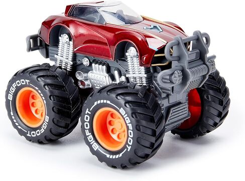 Boys and Girls 1:64 Scale Monster Trucks Toy Trucks,Giant Wheels, 4-Wheel Drive Friction Powered,Favorite Superhero and Cool Designs, Age 3, 4-8 and Above (Captain) in Saudi Arabia