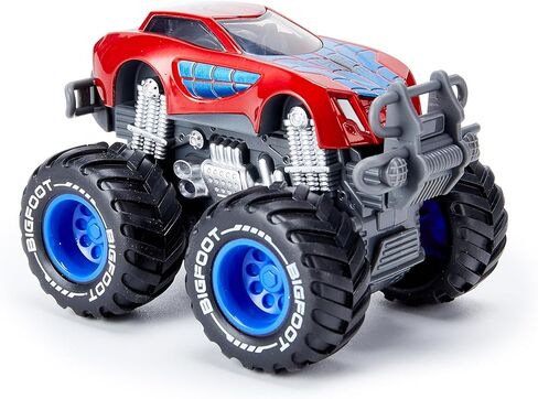 Boys and Girls 1:64 Scale Monster Trucks Toy Trucks,Giant Wheels, 4-Wheel Drive Friction Powered,Favorite Superhero and Cool Designs, Age 3, 4-8 and Above (Captain) in Saudi Arabia