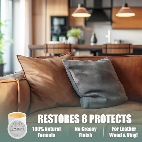 LUXGROVE® Leather & Furniture Repair Salve- Polisher, Moisturizer, and Restorer for Couches and Furniture - Conditioner for Leather Cleaner, Wood, and Vinyl - Repair Salve for Car Seats - 8oz in Saudi Arabia