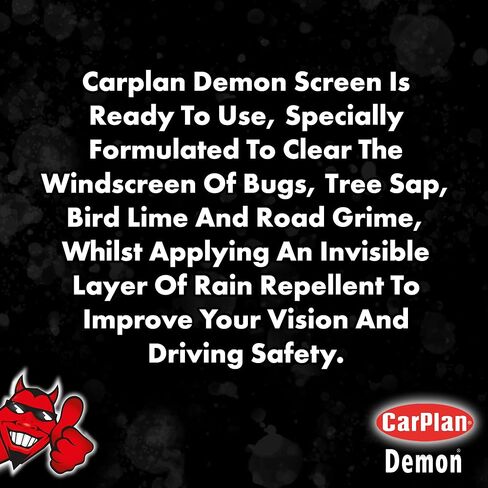 CarPlan Demon Screen Windshield Washer Fluid 84.5 oz - Summer Windshield Wash, Rain Repellent, Bug Remover, Bird Dropping & Tree Sap Cleaner in Kuwait