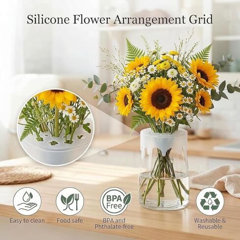 Silicone Flower Arrangement Grid: Blossom Grid Flower Arranger Silicone Flower Holder Arranger Spiral Ikebana Stem Holder for Home Restaurant, Wedding Banquet Decoration Vase Accessories in Kuwait