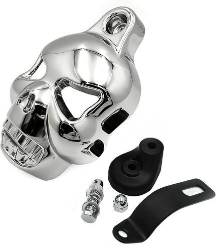 Chrome Skull Horn Cover Compatible with H-D Big Twins V-Rods Stock Cowbell 1992-2020 in Saudi Arabia