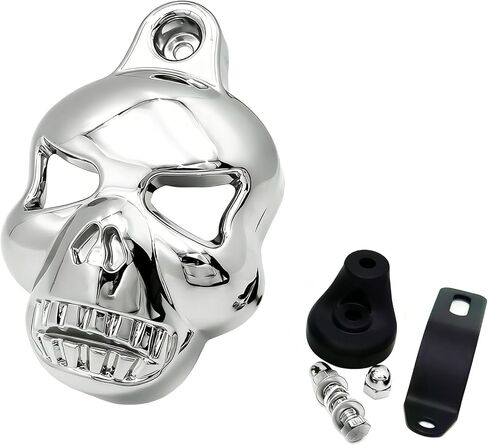 Chrome Skull Horn Cover Compatible with H-D Big Twins V-Rods Stock Cowbell 1992-2020 in Saudi Arabia