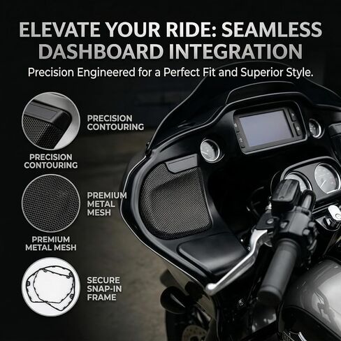 أغطية شبكية لشبكات مكبر الصوت الأمامية للتجول CVO Road Glide 2023-2025، غطاء شبكة مكبر صوت PSLER متوافق مع Road Glide FLTRX 2024-2025، زوج واحد in Kuwait