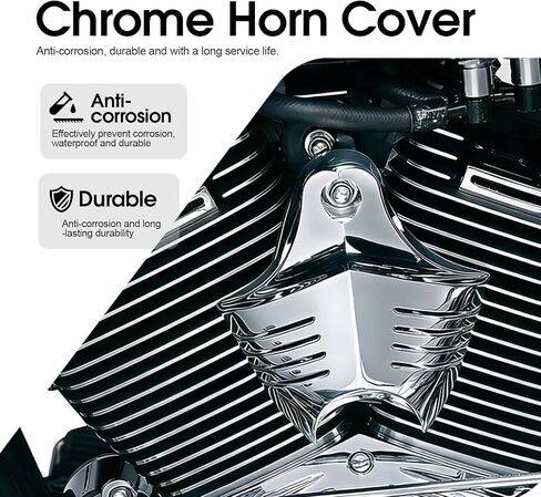 Chrome Horn Cover Compatible with Harley Big Twins V-Rods Stock Cowbell Horns 1992-2020 in Saudi Arabia