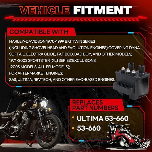 مجموعة ملف إشعال قابلة للبرمجة 53-660 متوافقة مع Harley-Davidson 1970-1999 Big Twin/ 1971-2003 Sportster (باستثناء طراز 1200S وجميع موديلات EFI) in Kuwait