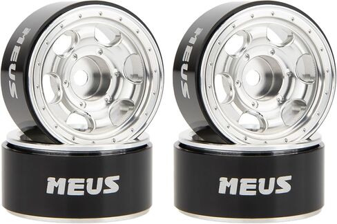 MEUS RACING 0.7 Beadlock Wheels Rims عجلة لمحور SCX30 Redcat Ascent-32 1/30 1/32 RC ترقيات الزاحف (النوع C، أسود) in Kuwait