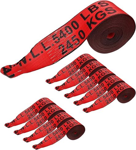 Mega Cargo Control 2 Pack Trailer Winch Straps with Twisted Sewn Loop, 4" x 30' Blue Tie Downs for Flatbed, Trailer, Cargo Securement in Kuwait