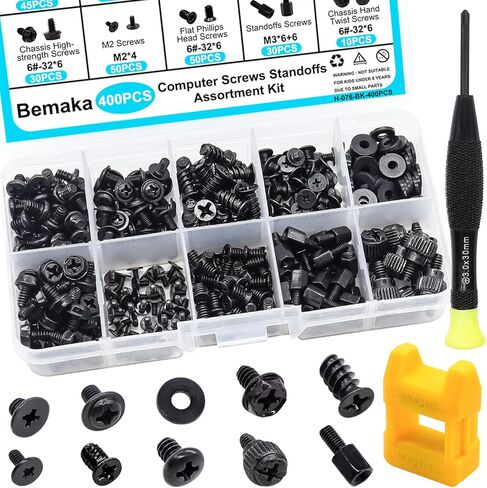502PCS Computer Screws Assortment Kit, Motherboard Standoffs Screws for PC Fan, PC Case, HDD Hard Drive, ATX Case, Laptop, SSD, CD-ROM, Used for DIY Installation & Repair of Computer Parts in Saudi Arabia
