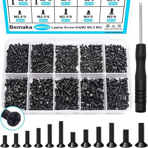502PCS Computer Screws Assortment Kit, Motherboard Standoffs Screws for PC Fan, PC Case, HDD Hard Drive, ATX Case, Laptop, SSD, CD-ROM, Used for DIY Installation & Repair of Computer Parts in Saudi Arabia