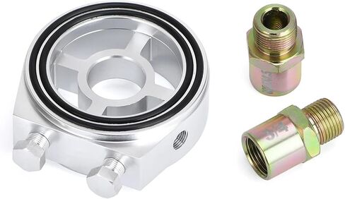 Transmission Temperature Aluminum Oil Pressure Gauge Oil Filter Sandwich Adapter Car Accessories VR6722 Universal(Black) in Saudi Arabia