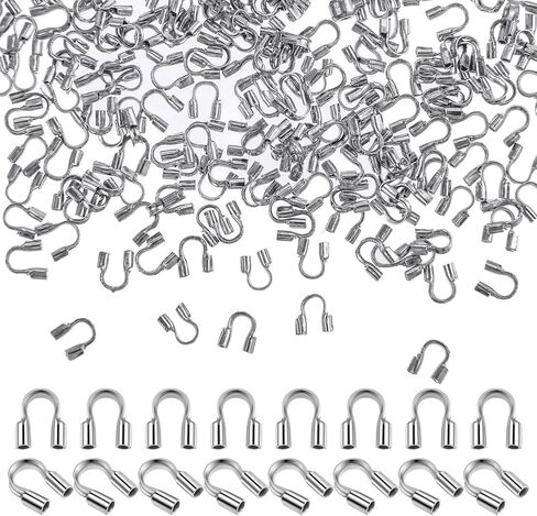 200Pcs Stainless Steel Wire Guardian Protectors U Shape Wire Guards Loops Thread Protector for Necklaces Bracelets Beading Jewelry Making Craft in Kuwait