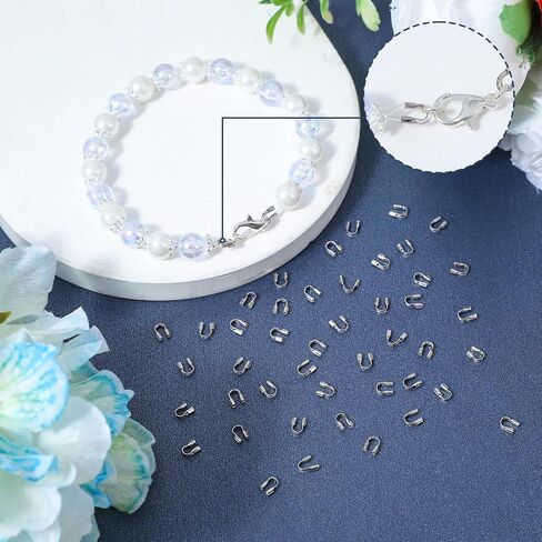 200Pcs Stainless Steel Wire Guardian Protectors U Shape Wire Guards Loops Thread Protector for Necklaces Bracelets Beading Jewelry Making Craft in Kuwait