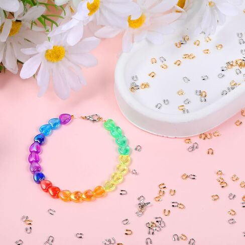 Thinp 200 Pcs Wire Guards for Jewelry Making, Brass Wire Guardian U-Shape Wires Protector for Jewelry Wires Guard Loops for Earring Bracelet Necklace Pendant DIY Jewelrys Making Supplies, 2 Colors in Kuwait