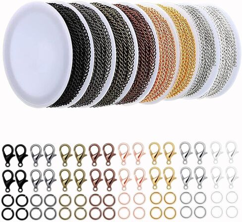 36ft Golden Ball Bead Chain,2.4mm Stainless Steel Electroplated Necklace Chain with 60 Pcs Connectors Clasps for Hanging Ornament,Jewelry Chain DIY Craft Making Supplies for Dog Tag and Men Keychain in Kuwait