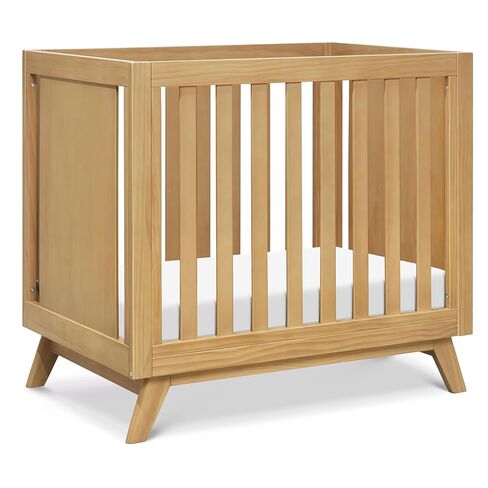 DaVinci Otto 3-in-1 Convertible Mini Crib with 4" Mattress in Walnut, Greenguard Gold Certified in Saudi Arabia