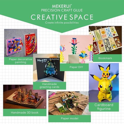 غراء احترافي للحرف اليدوية مع 5 أطراف معدنية دقيقة قابلة للتبديل ودبوس تنظيف - التحكم في التفاصيل الدقيقة، يجف بشكل واضح، تثبيت قوي - مثالي للحرف اليدوية وسجلات القصاصات والمشروعات الورقية in Kuwait
