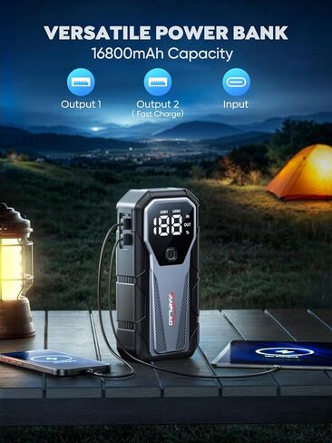 Car Battery Jump Starter 4500A 12V Safe Jump Box(10.0L Gas/9.0L Diesel), Portable Battery Jump Starter, Car Jump Starter Battery Pack with Smart Safe Jumper Cables, LED Lights in Saudi Arabia