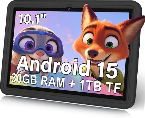 DMOAO 10.1 بوصة تابلت للأطفال Android 15-30 جيجابايت ذاكرة الوصول العشوائي + 64 جيجابايت ذاكرة الوصول العشوائي (1 تيرابايت قابلة للتوسيع)، ثماني النواة 2.0 جيجا هرتز، شاشة مضادة للضوء الأزرق، 6000 مللي أمبير، واي فاي 6، 5 ميجابكسل + 8 ميجابكسل، أدوات الرق in Kuwait