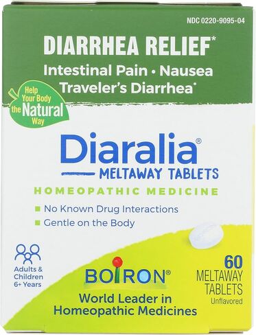 Boiron Diaralia Tablets for Diarrhea Relief, Gas, Bloating, Intestinal Pain, and Travler's Diarrhea - 120 Count (2 Pack of 60) in Saudi Arabia