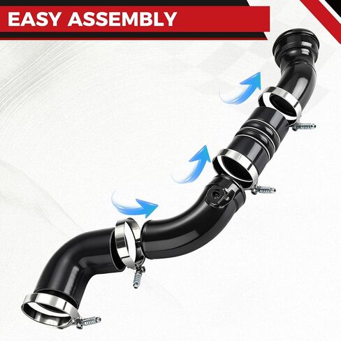 Cold Side Intercooler Pipe Kit Fit for Ford F250 F350 F450 F550 Super Duty 2011-2016 6.7L V8 Powerstroke Diesel, Silicone Charge Pipe Upgrade, Replaces 667-300 in Kuwait