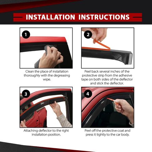 Outer-Channel Window Visors Rain Guards Side Wind Deflector Compatible with Ford Explorer 2020-2025 Somke in Kuwait