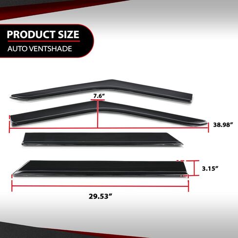 Outer-Channel Window Visors Rain Guards Side Wind Deflector Compatible with Ford Explorer 2020-2025 Somke in Kuwait