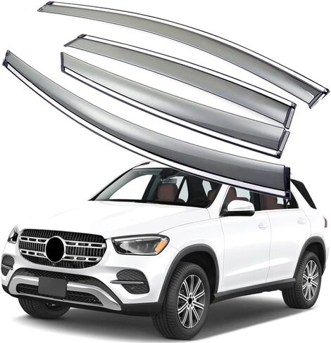 Side Window Visors Wind Deflectors Sun Rain Guards Compatible with 2020-2025 Mercedes-Benz GLE-Class SUV, GLE 350, GLE 450, GLE 580, GLE 53, Tape-On 4 pcs in Kuwait