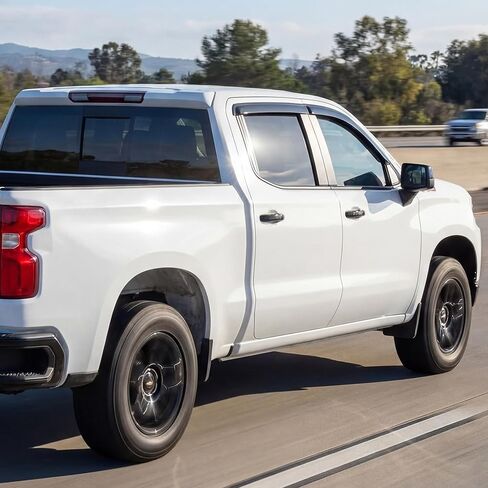 4PCS Window Rain Guards Fit for Chevy Silverado GMC Sierra 1500 2019–2026 2500/3500HD Crew Cab 2020–2026 Outside Tape-On Mount Vent Deflectors Visors Accessories(for Silverado/Sierra1500CrewCab) in Kuwait