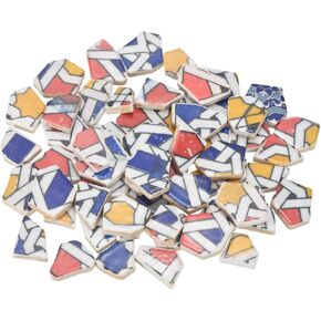 MECCANIXITY Irregular Ceramic Mosaic Tiles, 200g/0.44lb Broken Porcelain Mosaic Tiles Bulk Irregular Glazed for DIY Art Craft Making Home Decor, Dark Blue/Blue in Kuwait