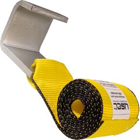 US Cargo Control 4 Inch x 5 Feet Roll Off Container Winch Strap with Flat Hook, Heavy Duty Trailer Winch Strap for Cargo Securement, 5,400 lbs Working Load Limit, Large Flat Hook for Easy Fastening in Kuwait