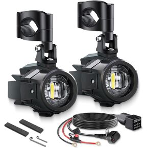 D2 Motorcycle Auxiliary Lights Kit LED Spot Driving Light Pods With Switch Wiring Harness Clamp Mount Brackets Kit for R1200GS F800GS ADV Adventure Touring Streetbike in Saudi Arabia