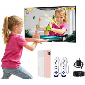 وحدة تحكم ألعاب AR Motion للأطفال: نظام ألعاب فيديو التوصيل والتشغيل التلفزيوني للعب الجسدي الداخلي التفاعلي العائلي الممتع والحفلات الليلية - هدية رائعة للأولاد والبنات (وردي فاتح) in Kuwait