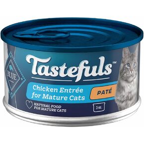 Blue Buffalo Tastefuls Natural Mature Pate Wet Cat Food, Chicken Entrée 3-oz cans (Pack of 24) in Saudi Arabia