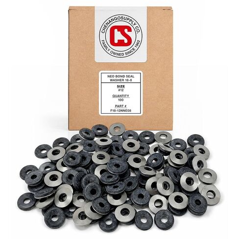 N.10 Neoprene EPDM Bonded Sealing Washers Stainless Steel 18-8, Neo Bond, 100 Pieces, Works with Both N.8 and N.10 Screws (N.8 & N.10) in Saudi Arabia