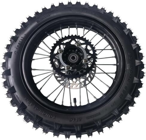 14" Rear Wheel Rim Tire Assembly for 125cc 150cc Dirt Bike tao TTR SSR CRF Apollo 15mm axle Includes 190mm Steel Brake disc 90/100-14 Tire Tube With Brake Rotor and 428 41T Sprocket in Kuwait