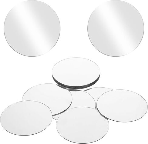 20 Pcs Small Circle Mirror 3 Inch Mini Acrylic Round Mirror Tiles Self Adhesive Crafts Mirrors Bulk for DIY Walls Home Decor in Kuwait